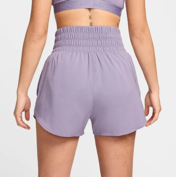 Nike One Dri-FIT Ultra High Waisted 3" Training Shorts Daybreak Purple Small NWT - Picture 4 of 14